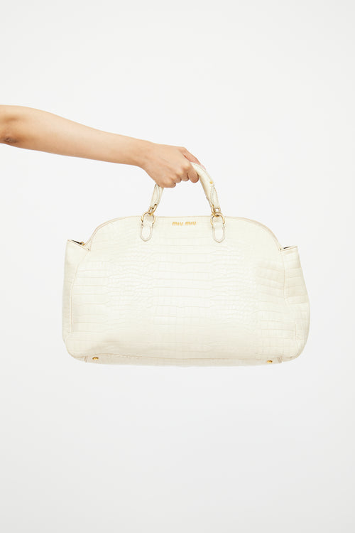 Miu Miu Cream Embossed Sheen Bag