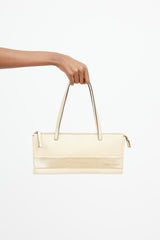 Miu Miu Cream & Gold Leather Shoulder Bag