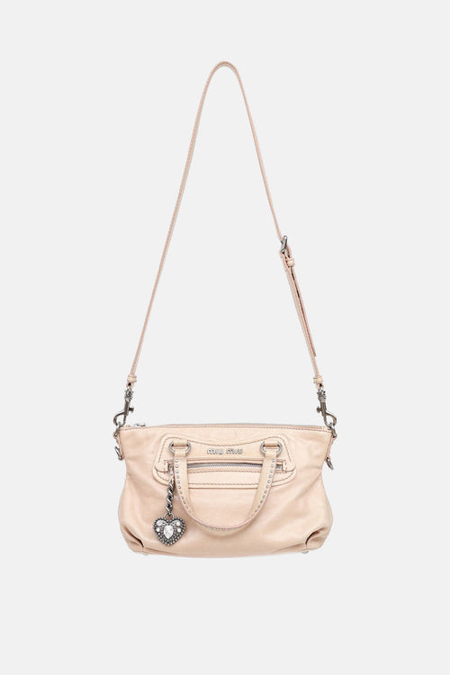 Vitello Lux Heart Charm Bag