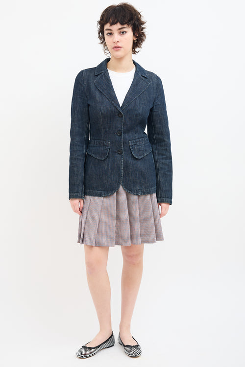 Miu Miu Dark Wash Denim Blazer