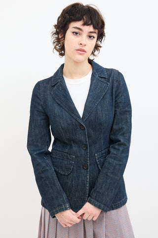 Miu Miu Dark Wash Denim Blazer