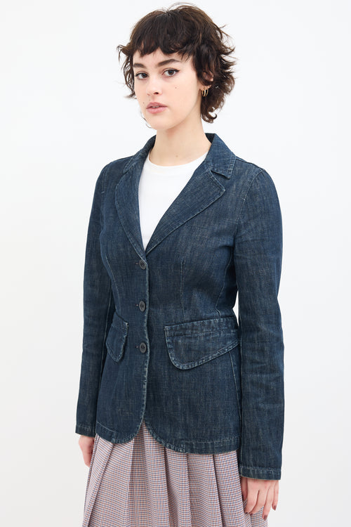 Miu Miu Dark Wash Denim Blazer