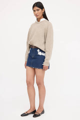 Miu Miu 2022 Denim Lace Mini Skirt