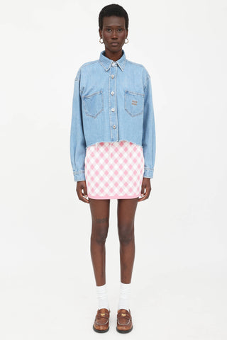 Miu Miu Denim Blouson Cropped Shirt
