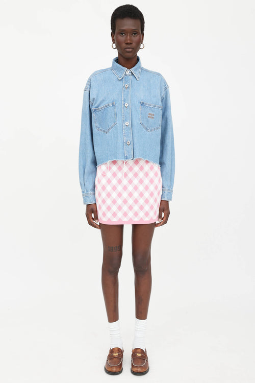 Miu Miu Denim Blouson Cropped Shirt