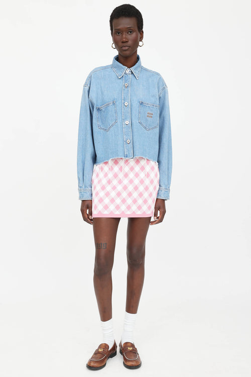 Miu Miu Denim Blouson Cropped Shirt