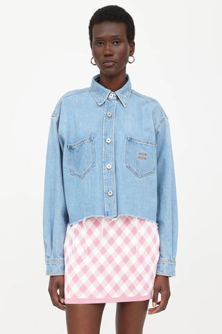 Miu Miu Denim Blouson Cropped Shirt