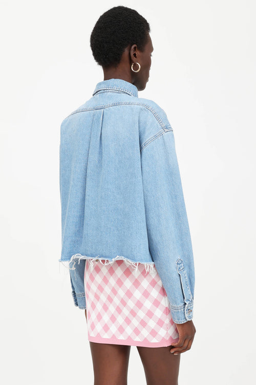 Miu Miu Denim Blouson Cropped Shirt