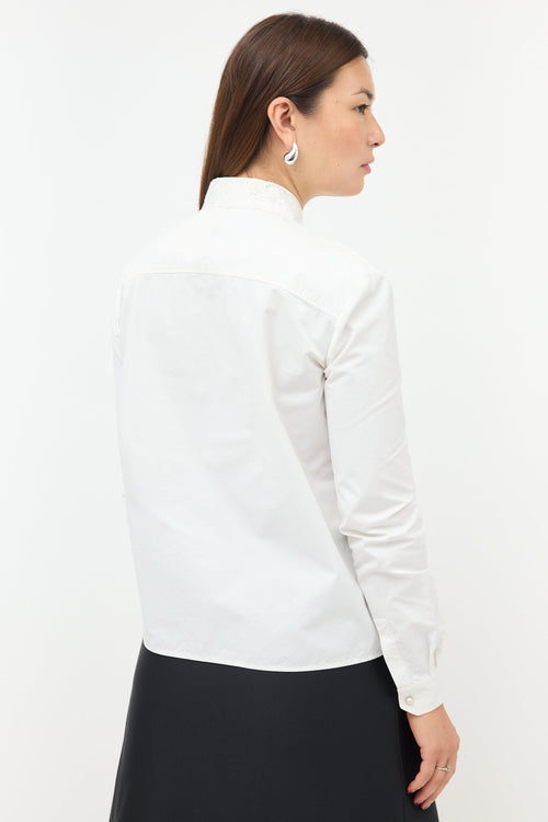 Miu Miu Embroidered Lace Placket Shirt