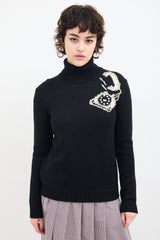 Miu Miu FW 2017 Black Telephone Turtleneck Sweater