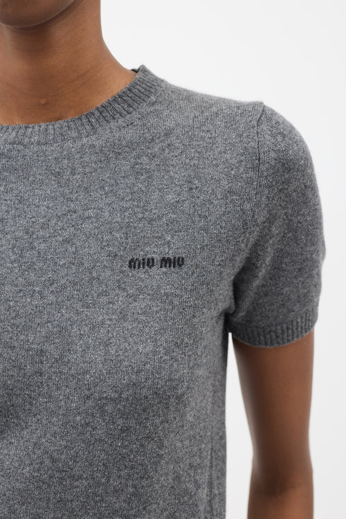 Miu Miu FW 2023 Cashmere Short Sleeve Sweater