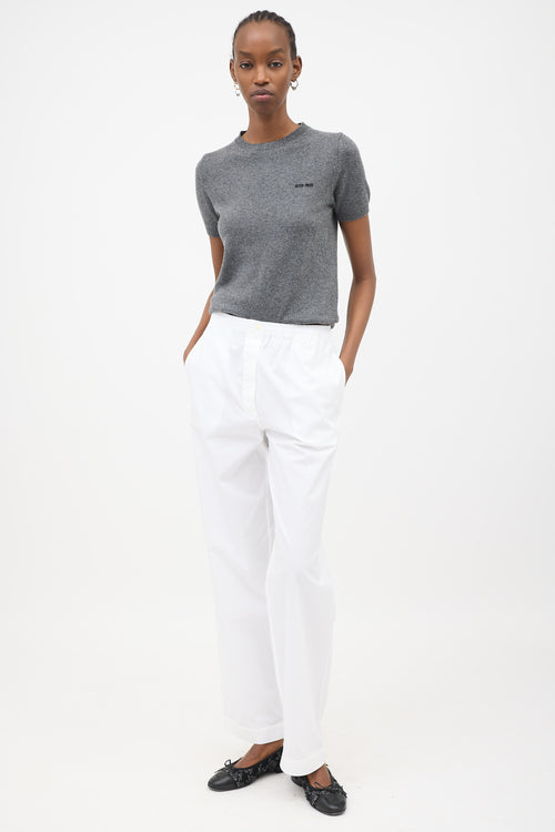 Miu Miu FW 2023 Cashmere Short Sleeve Sweater