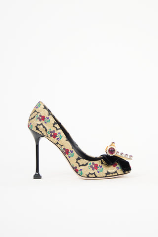 Miu Miu Fall 2016 Floral Brocade Pump