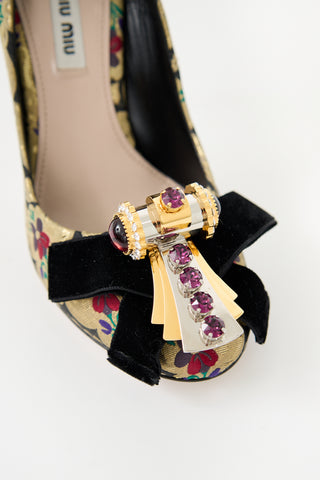 Miu Miu Fall 2016 Floral Brocade Pump