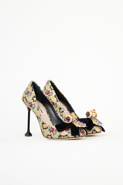 Miu Miu Fall 2016 Floral Brocade Pump