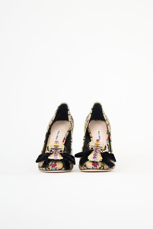 Miu Miu Fall 2016 Floral Brocade Pump