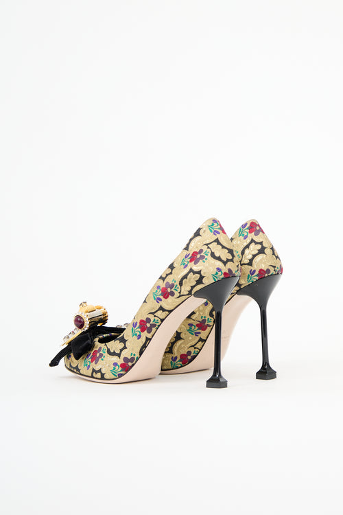 Miu Miu Fall 2016 Floral Brocade Pump