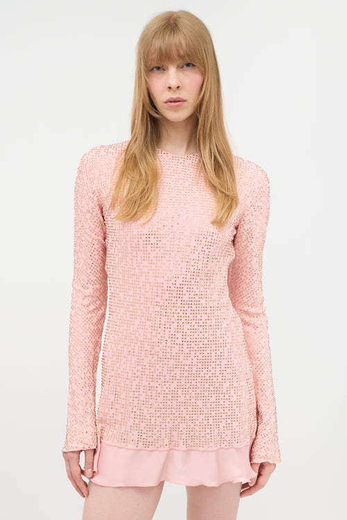 Miu Miu Fall 2021 Silk Crystal Embellished Dress