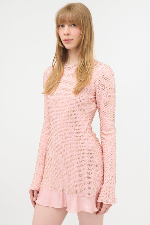 Miu Miu Fall 2021 Silk Crystal Embellished Dress