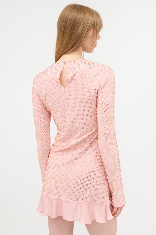 Miu Miu Fall 2021 Silk Crystal Embellished Dress