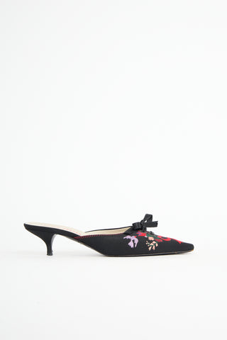 Miu Miu Floral Embroidered Mule