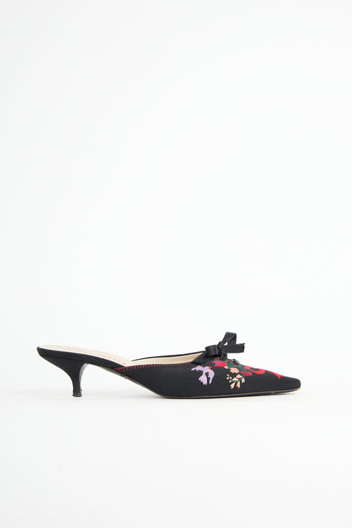 Miu Miu Floral Embroidered Mule