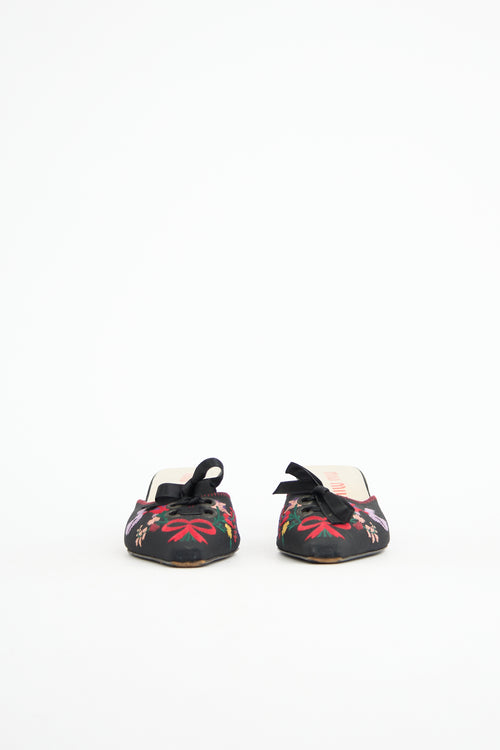Miu Miu Floral Embroidered Mule