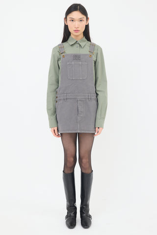 Miu Miu Gabardine Overall Mini Dress