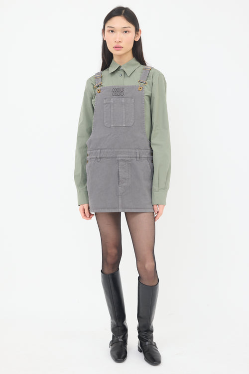 Miu Miu Gabardine Overall Mini Dress