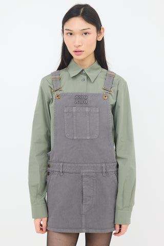 Miu Miu Gabardine Overall Mini Dress