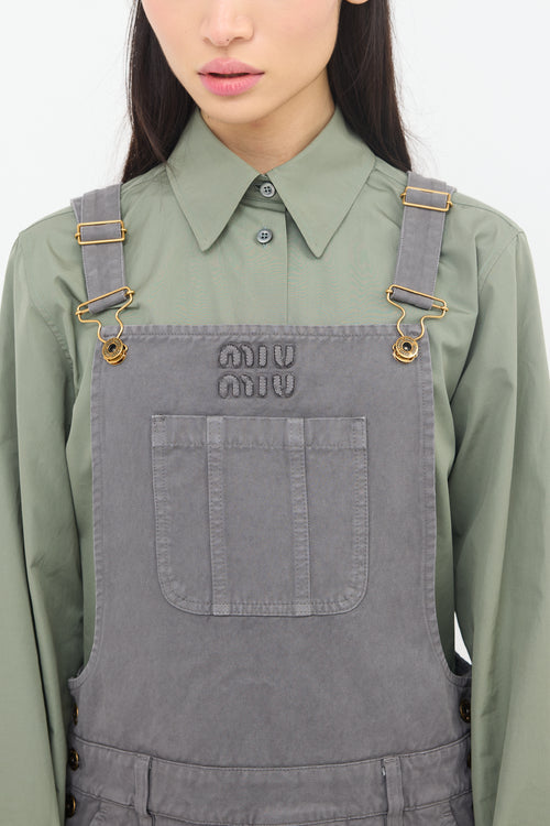 Miu Miu Gabardine Overall Mini Dress