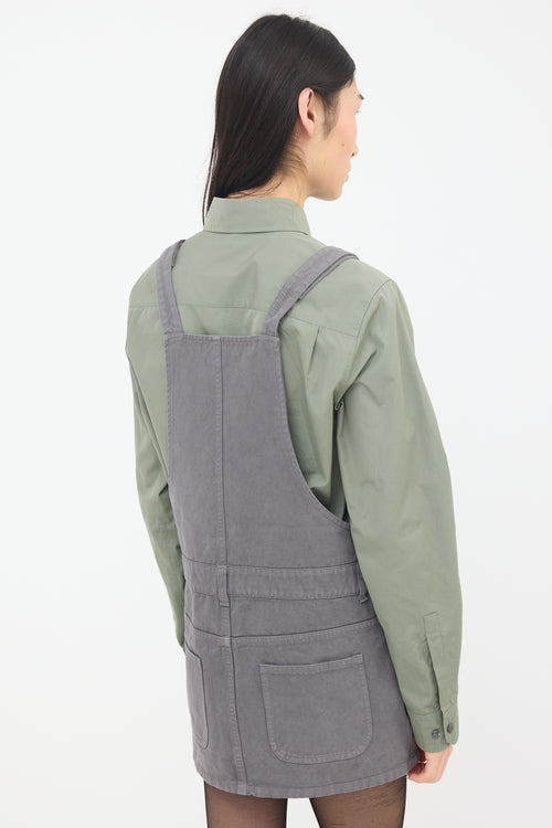 Miu Miu Gabardine Overall Mini Dress
