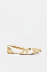 Miu Miu Glitter Leather Cut Out Flat
