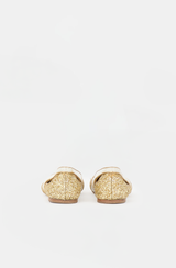 Miu Miu Glitter Leather Cut Out Flat