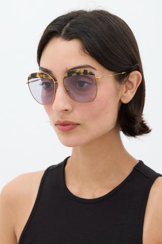 Miu Miu Gold & Brown SMU53Q Sunglasses