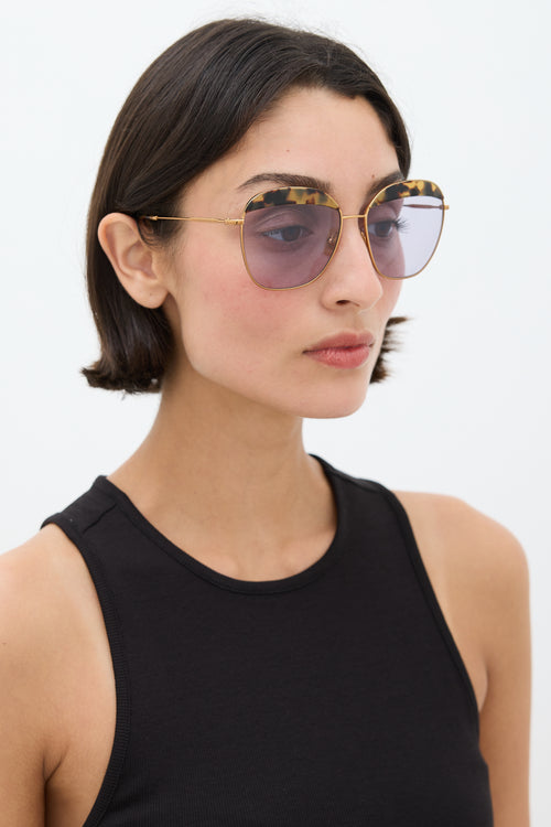 Miu Miu Gold & Brown SMU53Q Sunglasses