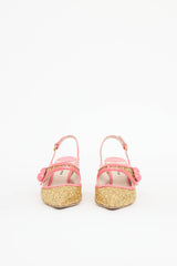 Miu Miu Glitter Mary Jane Slingback Pump