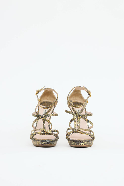 Miu Miu Pebbled Strappy Pump