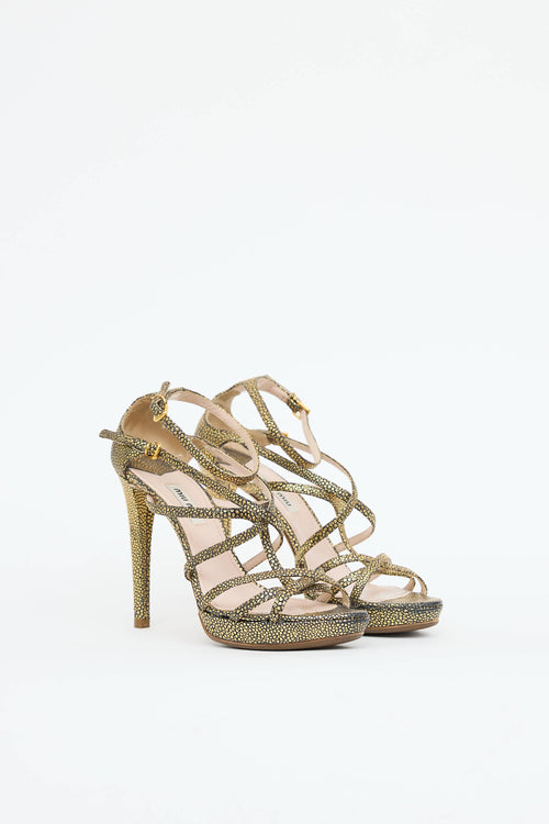 Miu Miu Pebbled Strappy Pump