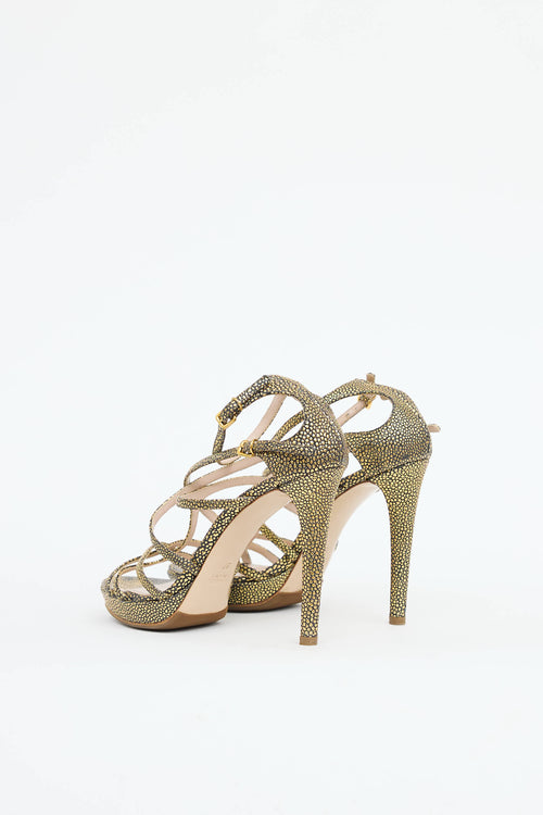 Miu Miu Pebbled Strappy Pump