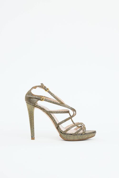 Miu Miu Pebbled Strappy Pump