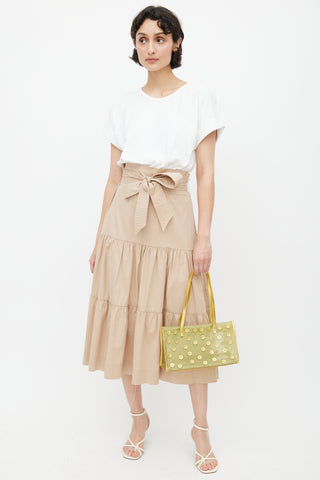 Miu Miu Green & Gold Mesh Floral Shoulder Bag
