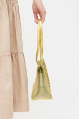 Miu Miu Green & Gold Mesh Floral Shoulder Bag