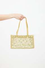 Miu Miu Green & Gold Mesh Floral Shoulder Bag