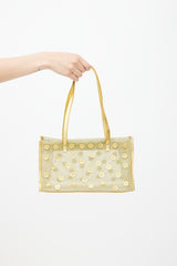 Miu Miu Green & Gold Mesh Floral Shoulder Bag