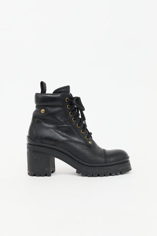 Miu Miu Leather Combat Boot