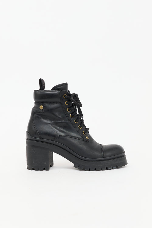 Miu Miu Leather Combat Boot