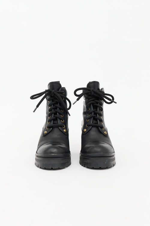 Miu Miu Leather Combat Boot