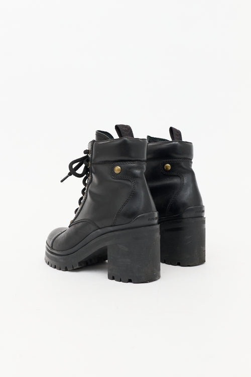 Miu Miu Leather Combat Boot