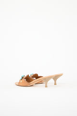 Miu Miu Leather Embellished Mule